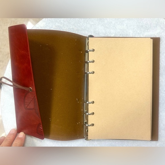 Vintage style leaf pattern notebook journal diary. Reddish Brown. New - Picture 5 of 9